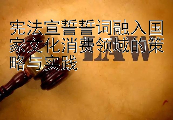 宪法宣誓誓词融入国家文化消费领域的策略与实践