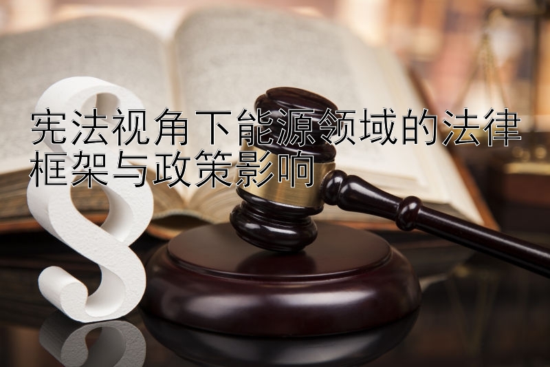 宪法视角下能源领域的法律框架与政策影响