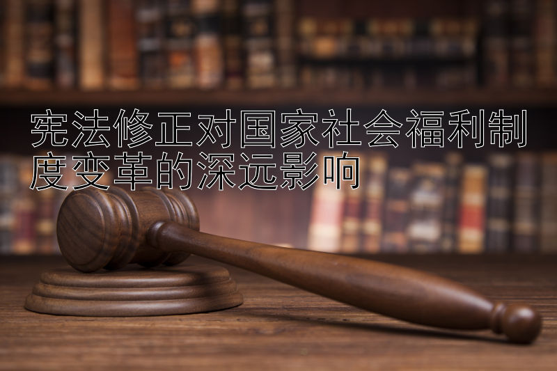 宪法修正对国家社会福利制度变革的深远影响