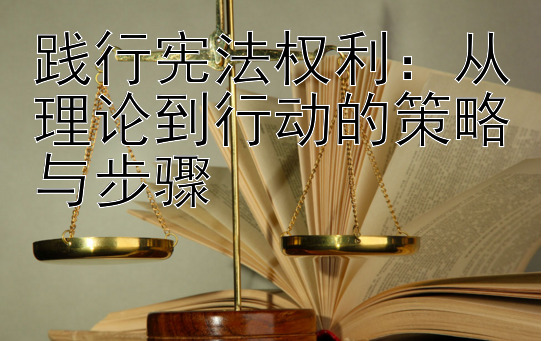 践行宪法权利：从理论到行动的策略与步骤