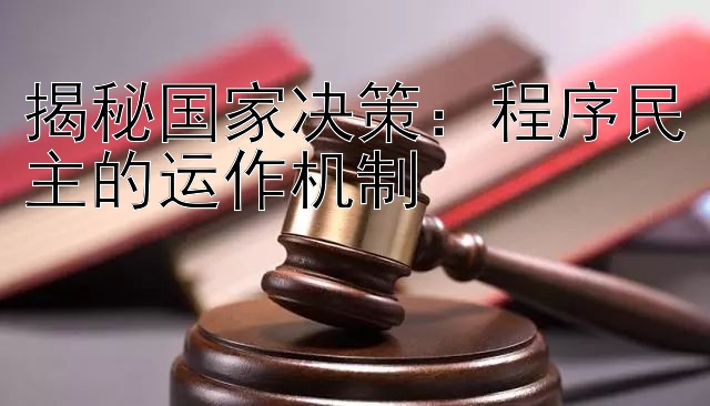 揭秘国家决策：程序民主的运作机制