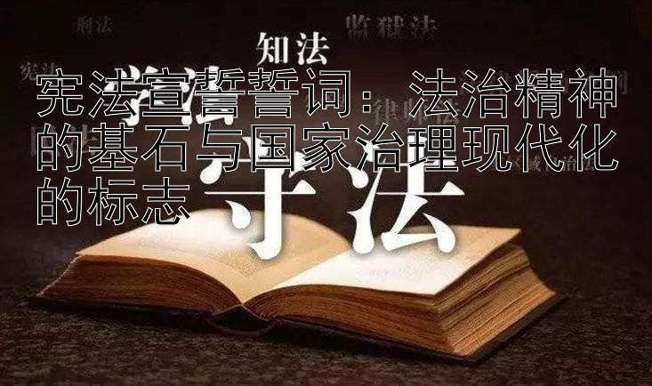 宪法宣誓誓词：法治精神的基石与国家治理现代化的标志