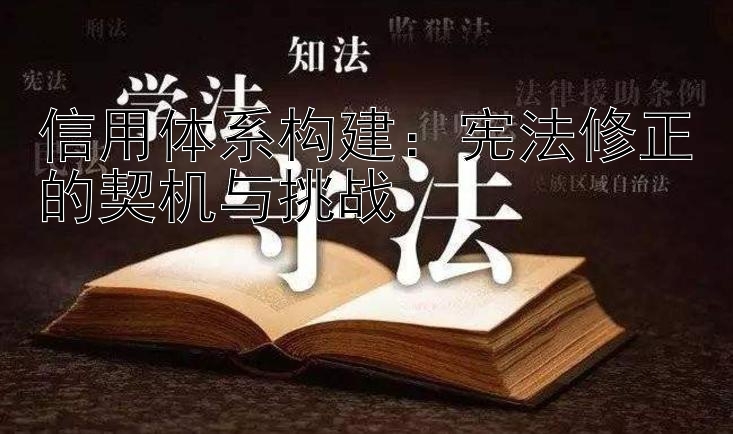 信用体系构建：宪法修正的契机与挑战