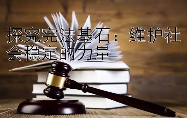 探究宪法基石：维护社会稳定的力量