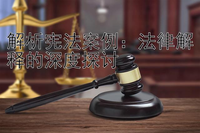 解析宪法案例：法律解释的深度探讨