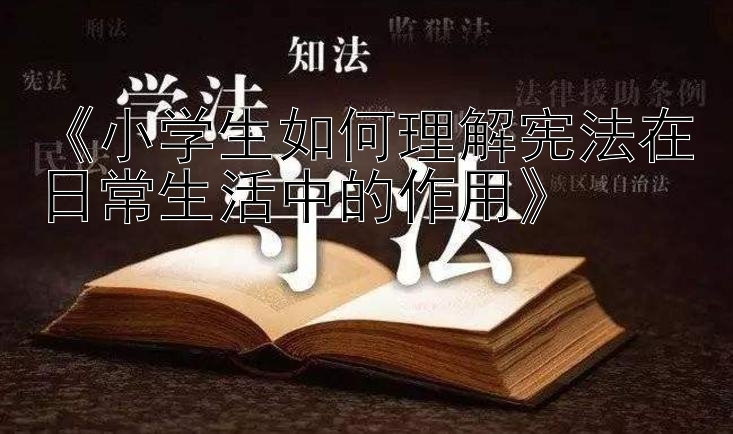 《小学生如何理解宪法在日常生活中的作用》