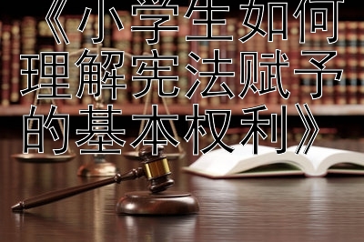 《小学生如何理解宪法赋予的基本权利》