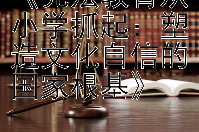 《宪法教育从小学抓起：塑造文化自信的国家根基》