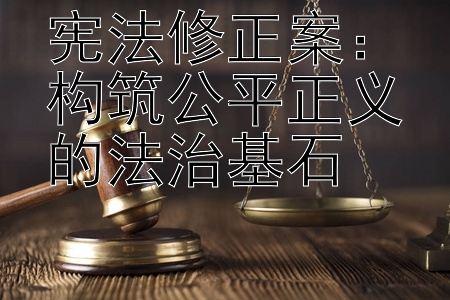 宪法修正案：构筑公平正义的法治基石