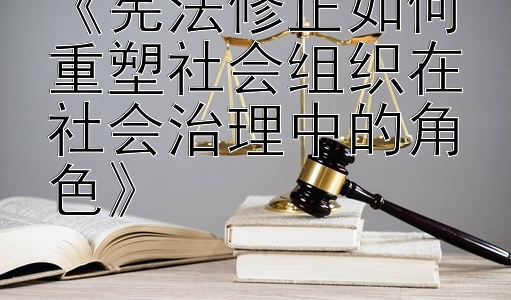 《宪法修正如何重塑社会组织在社会治理中的角色》