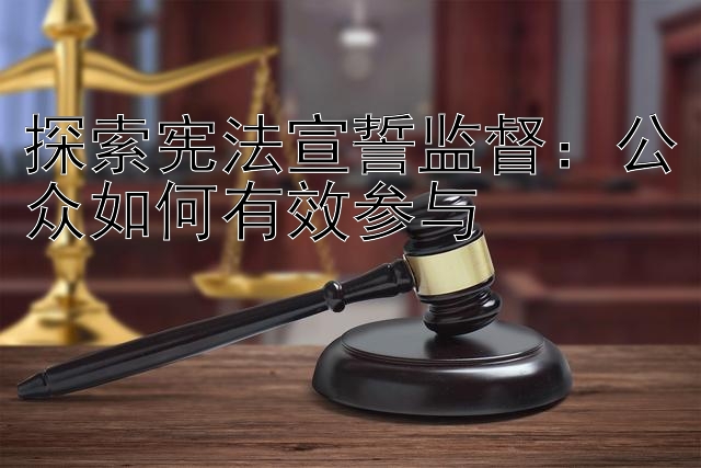 探索宪法宣誓监督：公众如何有效参与