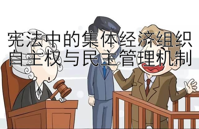 宪法中的集体经济组织自主权与民主管理机制