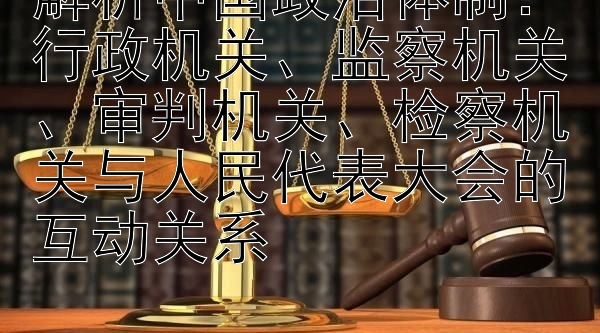解析中国政治体制：行政机关、监察机关、审判机关、检察机关与人民代表大会的互动关系